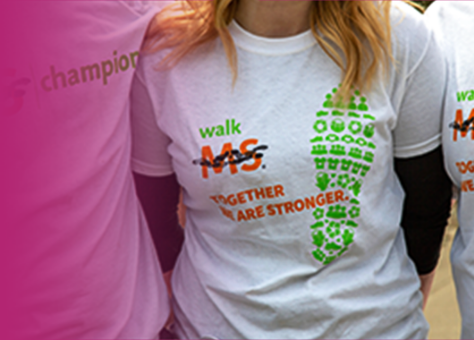 People participating in Multiple Sclerosis walk event.